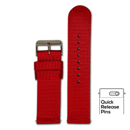 Quick Release | Nylon | Red | Two-Piece | Panatime.com Quick Release | Nylon | Red | Two-Piece | Panatime.com